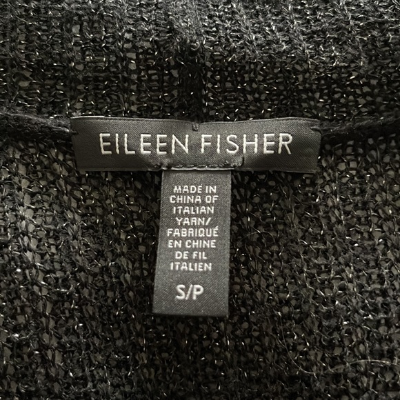 NWOT - never worn Eileen Fisher black and silver sparkly duster/cardigan size s - Picture 2 of 7